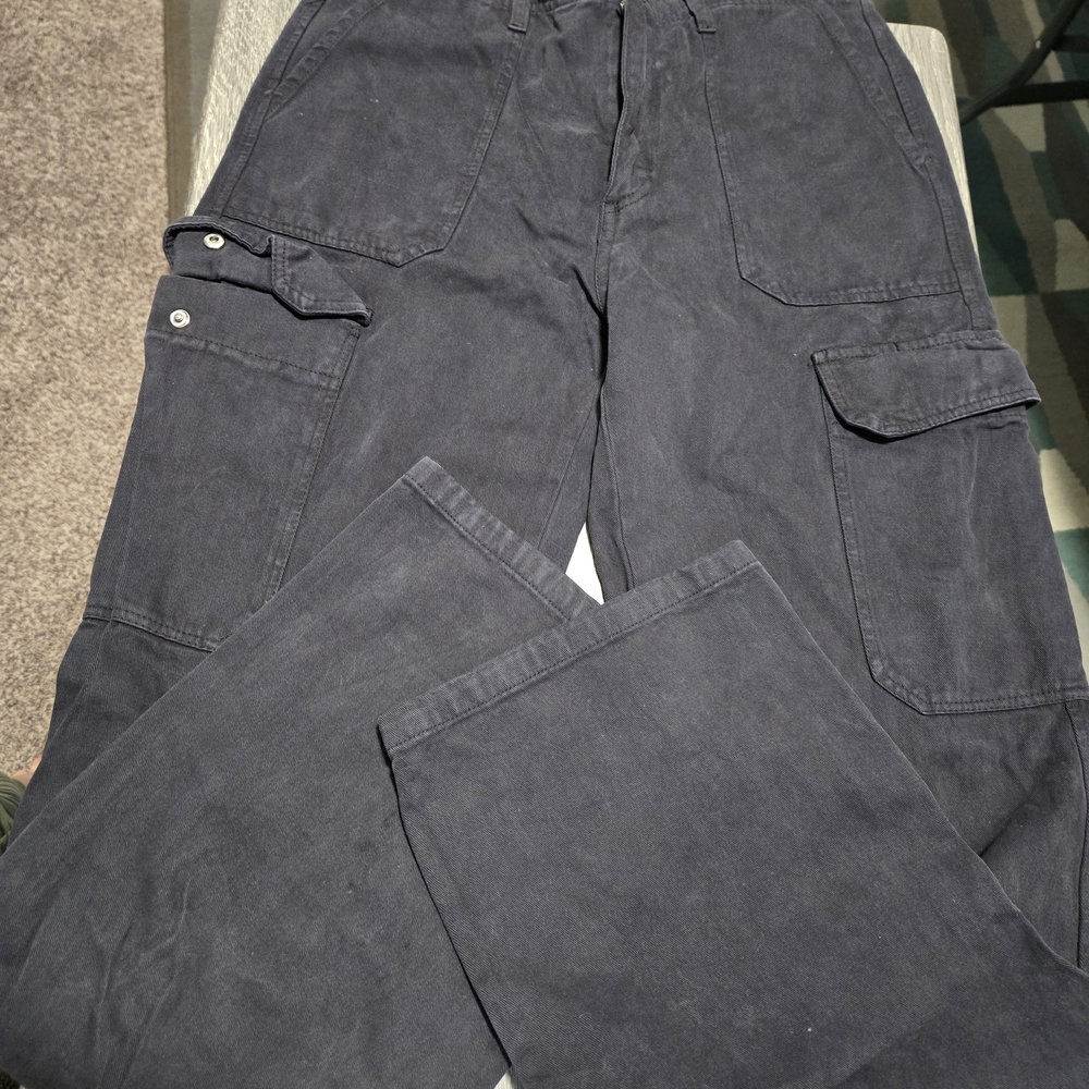 Zara Grayish Black Cargo Pants Womans